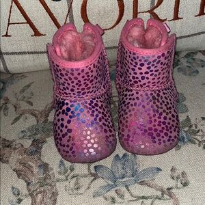 UGG baby girl size 2-3 Pink and Purple Polka Dot Boots